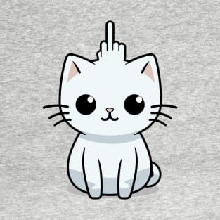 Middle Finger Funny Little Cat T-Shirt